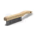 Gordon Brush 3 x 16 Row 0.012" SS Wire and Wood Shoe Handle Scratch Brush 443SSG